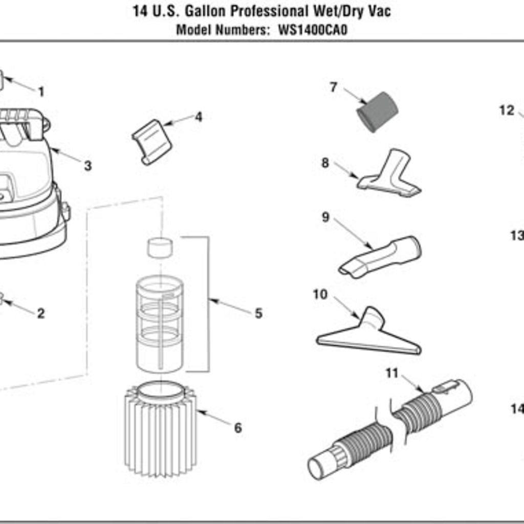 Parts List for WS1400CA