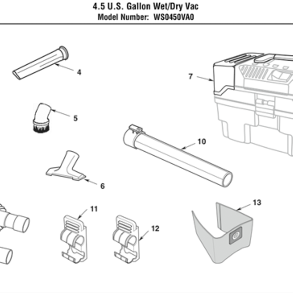 Parts List for WS0450VA