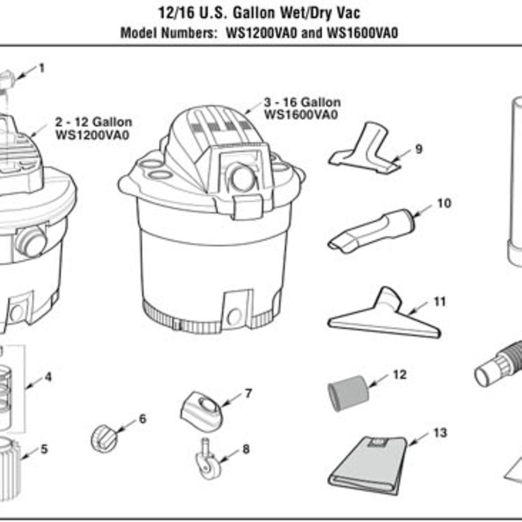 Parts List for WS1600VA