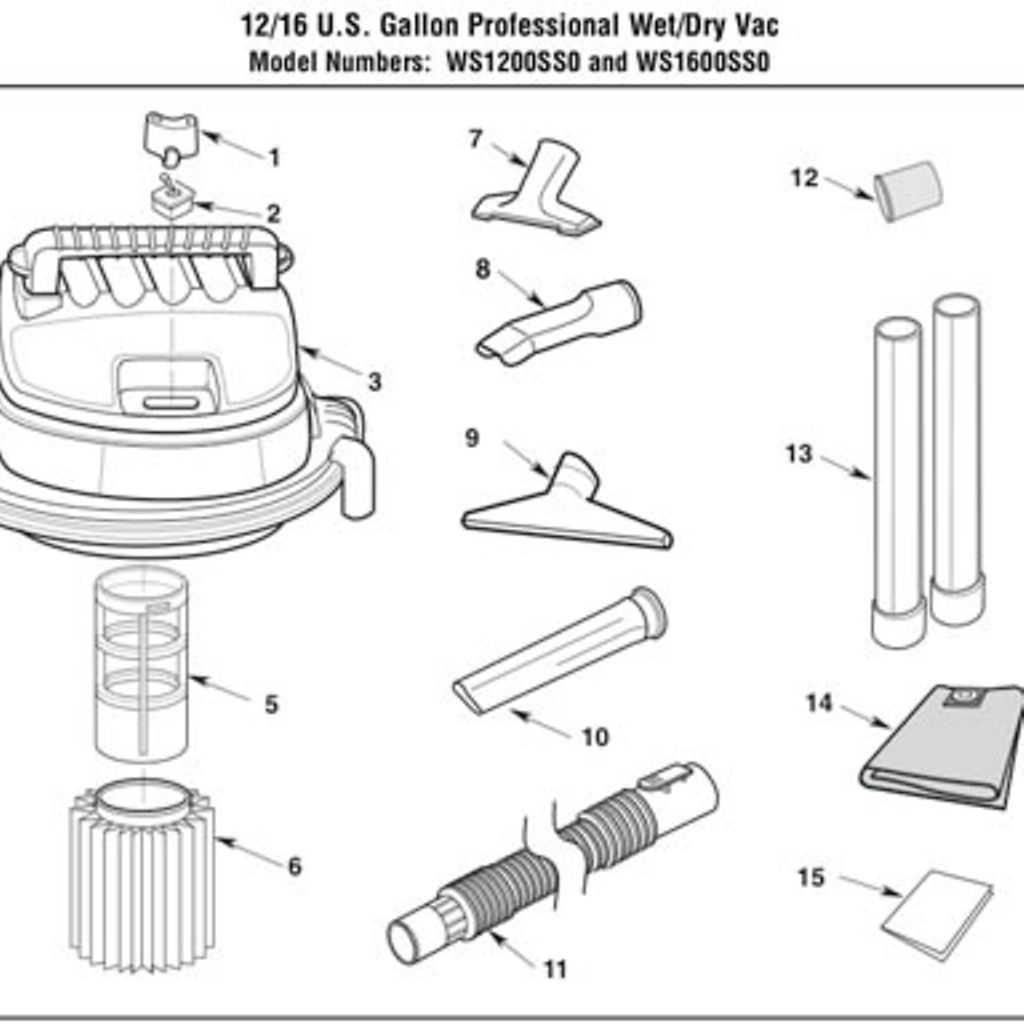 Parts List for WS1600SS